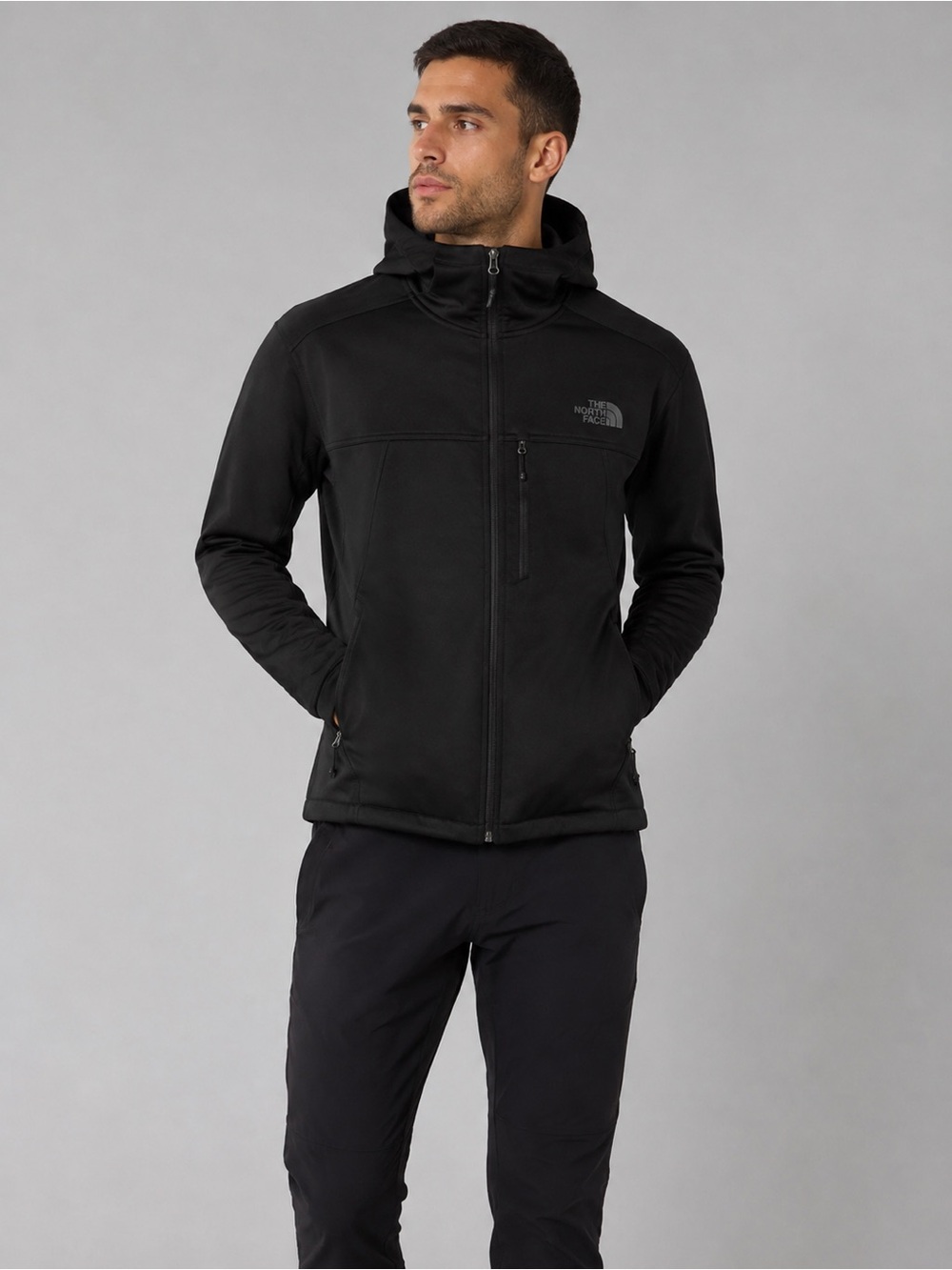 The North Face Men’s M Black Hooded Softshell Jacket Full Zip